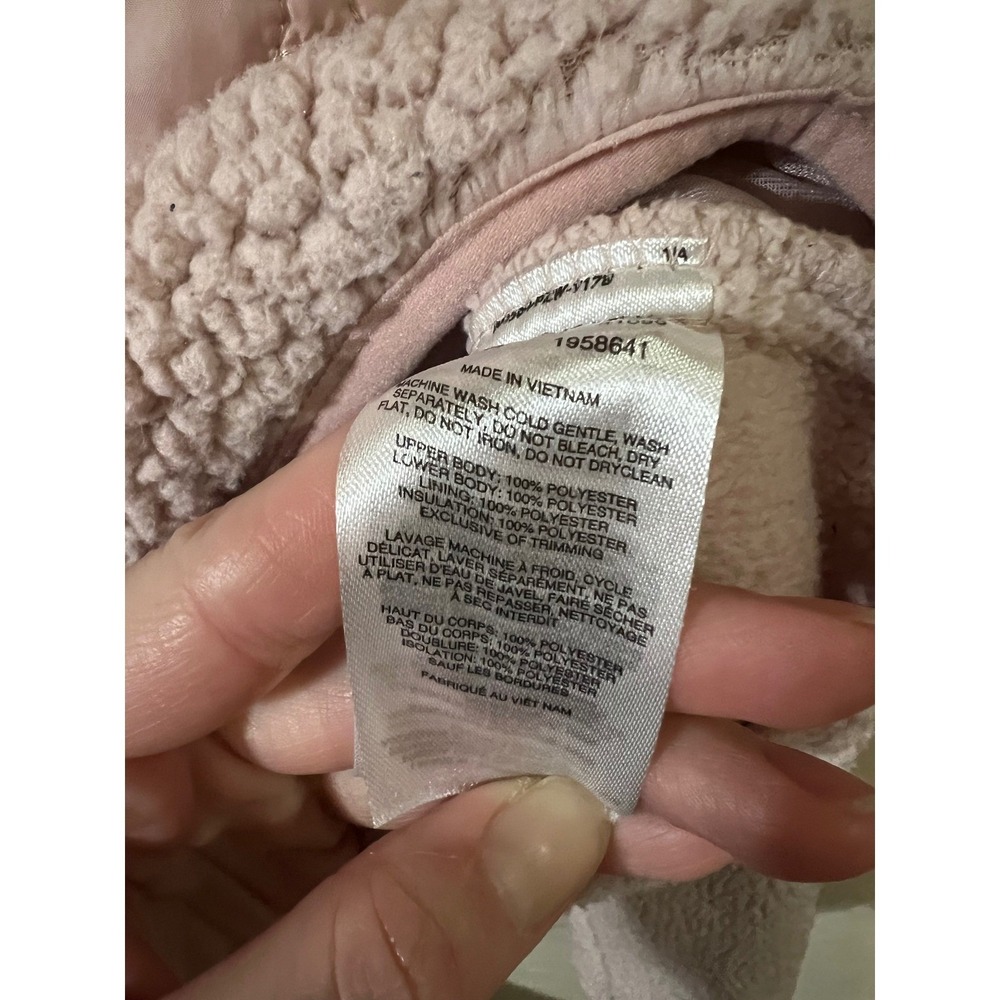 Columbia Pink Quilted Sherpa Fleece Hooded Pullover Jacket Size S - Picture 7 of 9